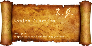 Kosina Jusztina névjegykártya